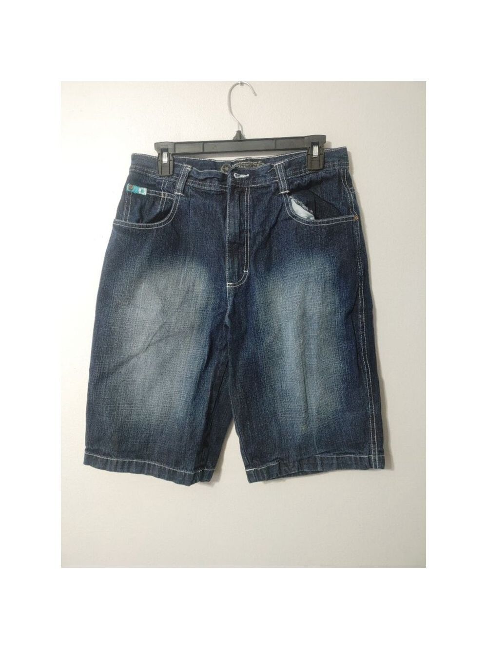 Boy's Southpole Blue Denim Jean Shorts Jorts Baggy Y2K style 20(28)